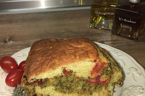 Cake with Pesto and Candied Tomatoes