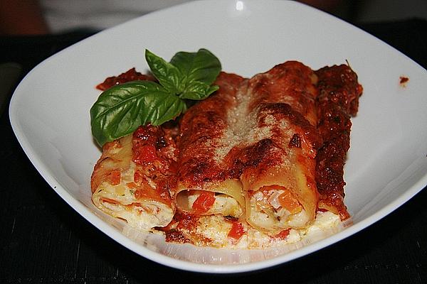 Cannelloni with Creamy Vegetable and Cheese Filling