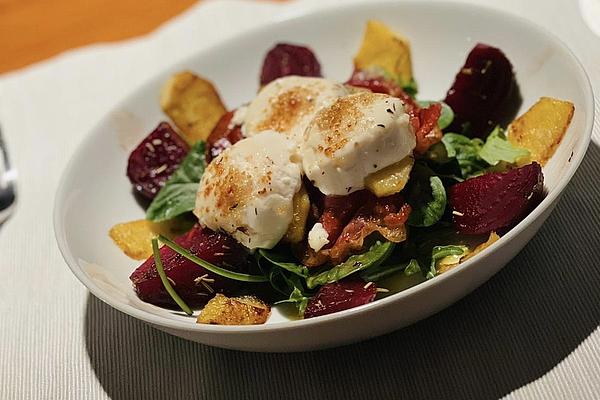 Caramelized Goat Cheese Thalers with Marinated Oven Beetroot