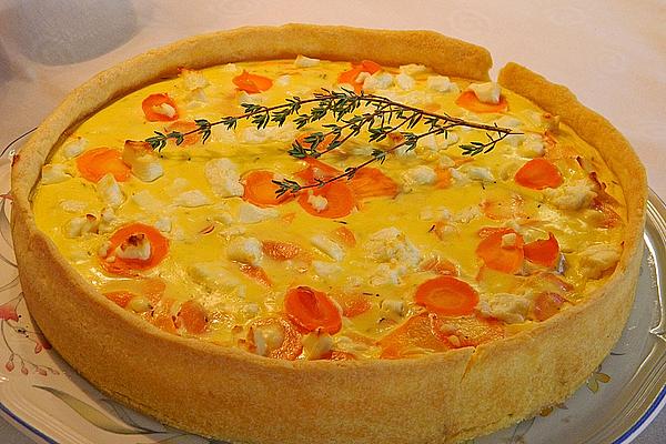 Carrot Quiche with Feta Cheese