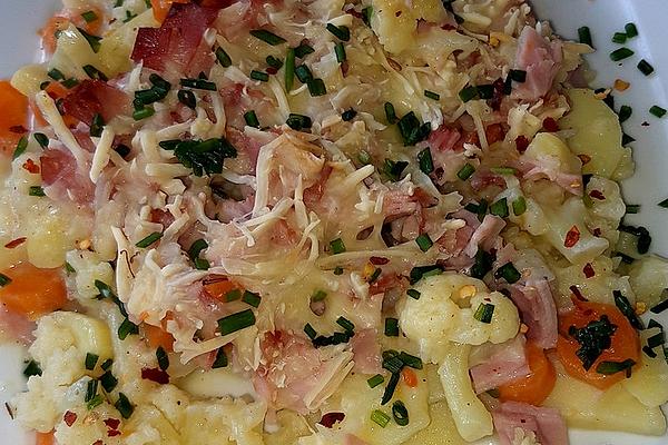 Cauliflower – Broccoli – Casserole with Ham