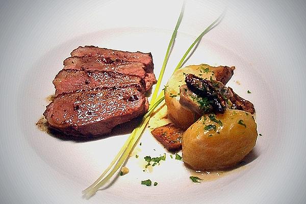 Cep Mushroom Creamed Potatoes with Duck Breast