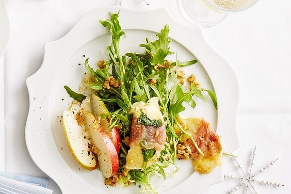 Cheese – Saltimbocca on Rocket and Pears with Walnut Dressing