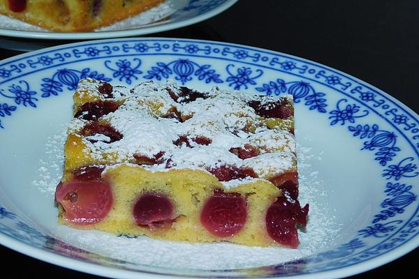 Cherry Cake Made from Sponge Mixture