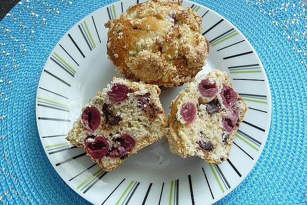 Cherry Muffins with Coconut Crumble
