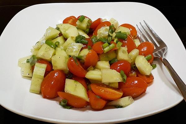 Cherry Tomato Salad with Fresh Cucumber and Spring Onions