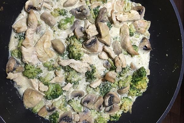 Chicken Broccoli Saucepan with Mushrooms