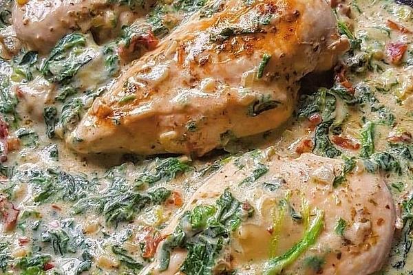 Chicken In Creamy Spinach Parmesan Sauce