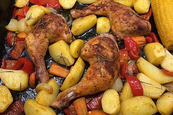 Chicken Legs with Rosemary Potatoes