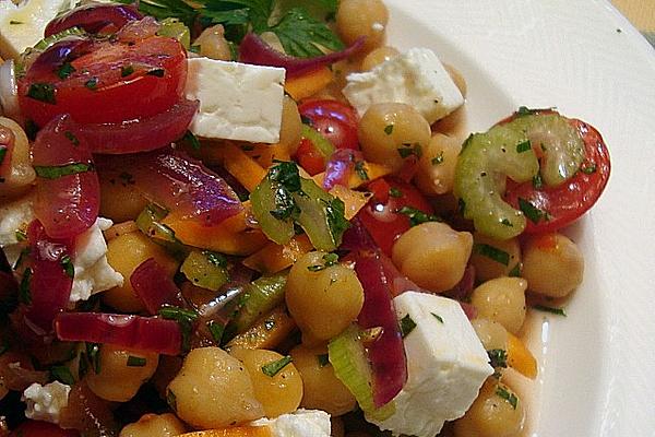 Chickpea Salad with Red Onions and Feta