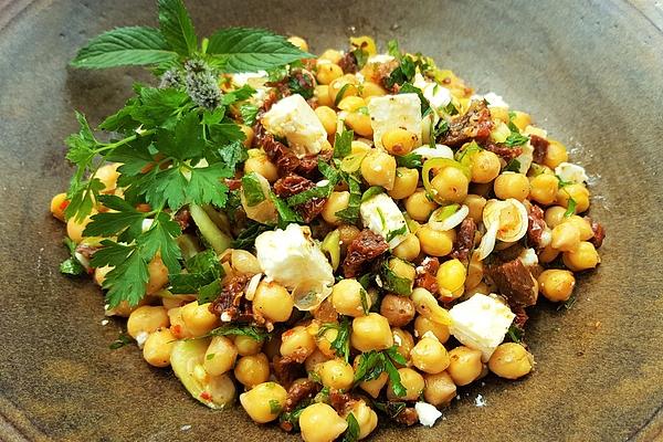 Chickpea Salad with Sun-dried Tomatoes and Feta