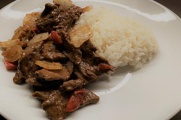 Chinese Beef with Onions and Peppers