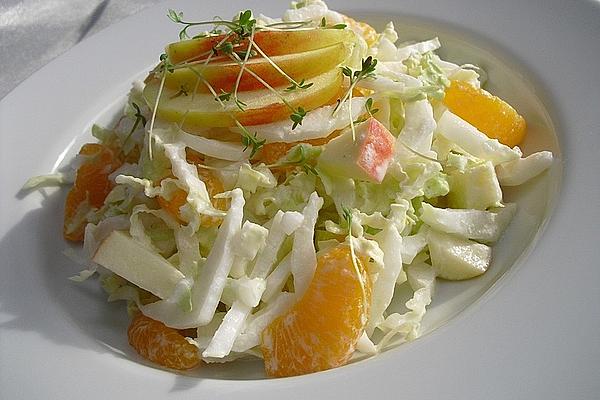 Chinese Cabbage Salad with Apples and Tangerines