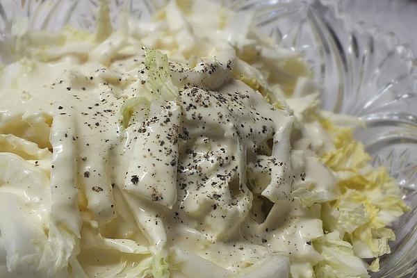 Chinese Cabbage Salad with Sweet and Sour Yoghurt Dressing