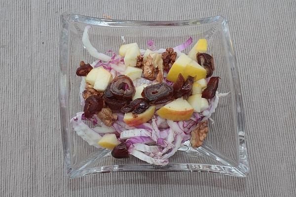 Chinese Cabbage Salad with Walnuts and Dates