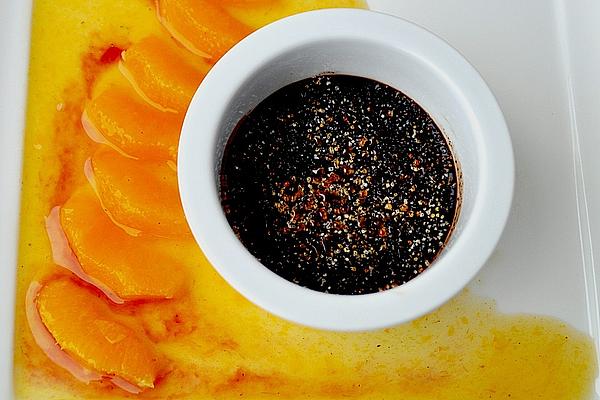 Chocolate Crème Brûlée with Spicy Oranges