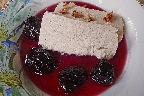 Cinnamon Parfait with Plum-orange Sauce