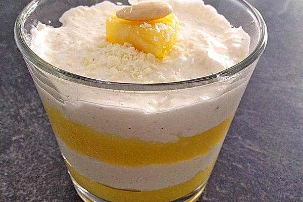 Coconut Cream with Pineapple Jelly