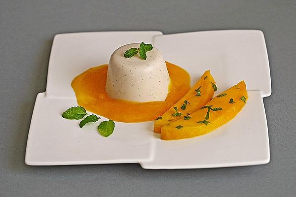 Coconut Panna Cotta with Marinated Mangoes