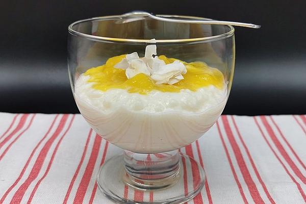 Coconut Rice Pudding with Mango Compote