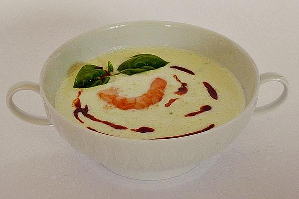 Cold Cucumber Soup with Prawns