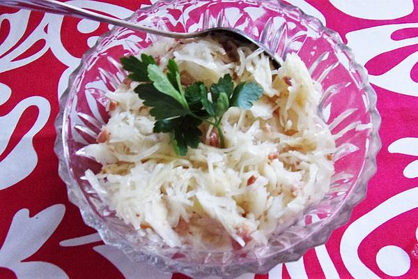 Coleslaw Made from Boiled White Cabbage with Bacon