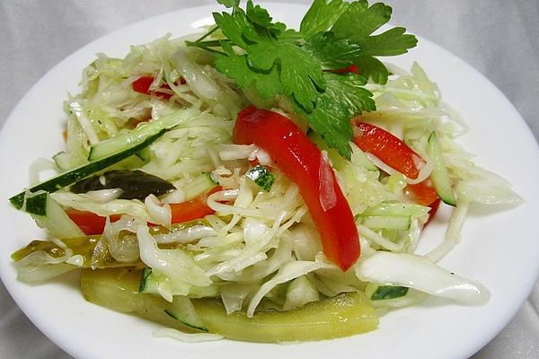 Coleslaw with Cucumber and Peppers