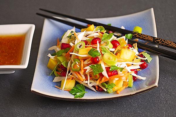Coleslaw with Mango, Carrots and Ginger Dressing