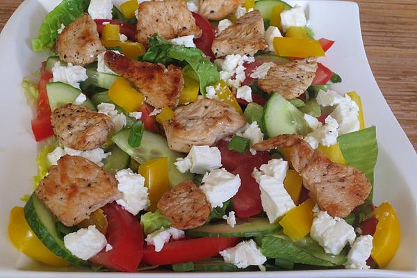 Colorful Salad with Strips Of Turkey Breast