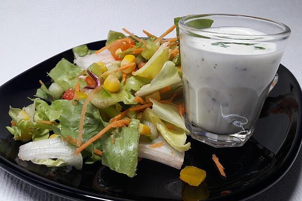 Colorful Salad with Yogurt Dressing