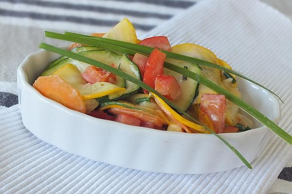 Colorful Zucchini Salad with Mustard Dressing