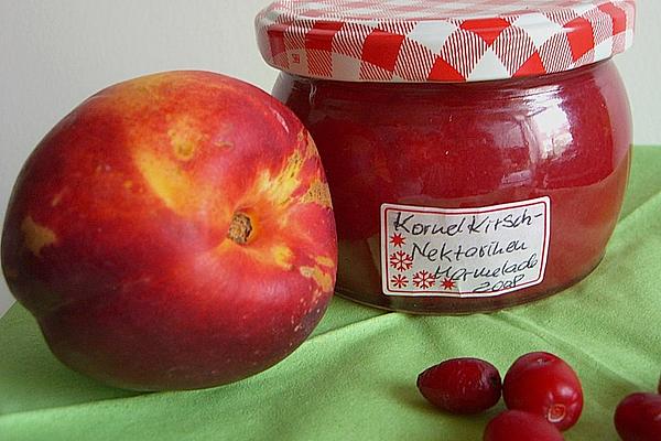 Cornelian Cherry Jam with Nectarine and Apple