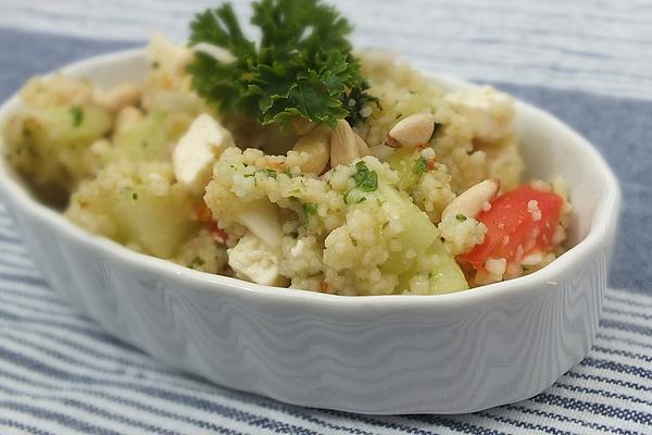 Couscous Salad with Cucumber and Sheep Cheese