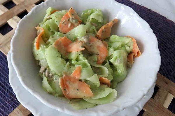 Cream, Cucumber and Carrot Salad with Sunflower Seeds