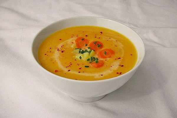 Cream Of Carrot Soup with Ginger and Kohlrabi