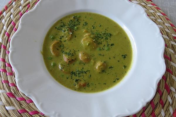Cream Of Pea Soup with Sausages