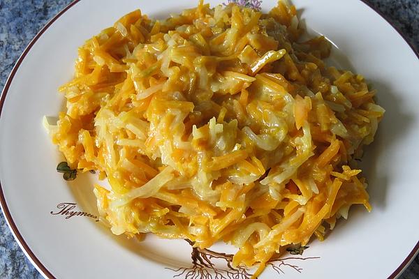 Creamy Vegetables Made from Kolrabi and Carrots