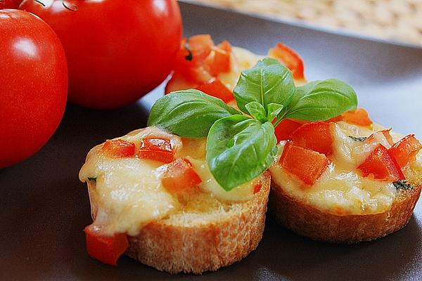 Crostini with Tomatoes and Mozzarella