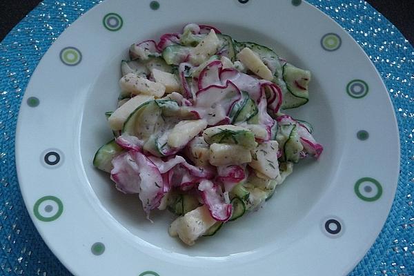 Cucumber and Radish Salad in Yogurt Cream