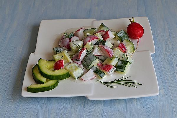 Cucumber and Radish Salad with Refreshing Yogurt Dressing