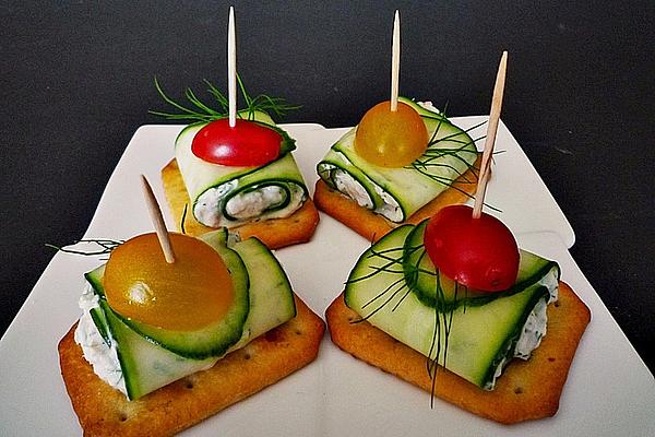 Cucumber Rolls with Trout Mousse Filling