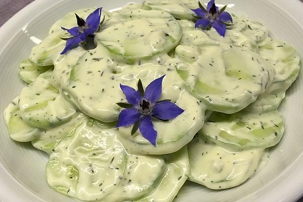 Cucumber Salad in Yogurt Mayonnaise Mustard Dressing