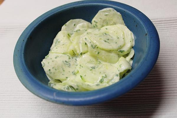 Cucumber Salad with Cream Cheese Dressing