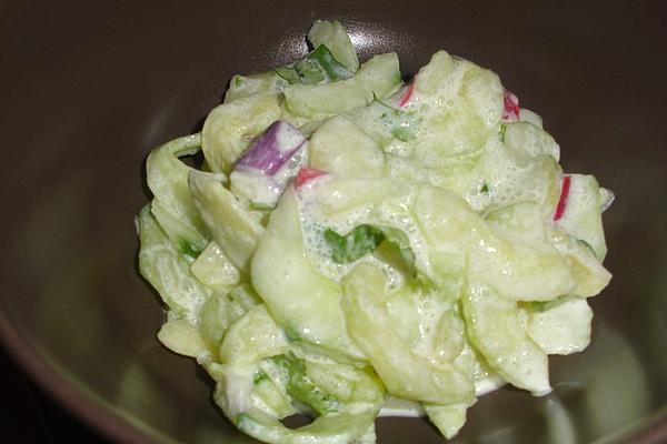 Cucumber Salad with Crème Fraîche – Wasabi – Dressing