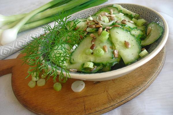 Cucumber Salad with Roasted Sunflower Seeds and Spring Onions