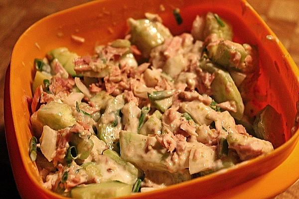 Cucumber Salad with Tuna in Yogurt Dressing