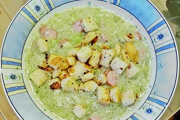 Cucumber Soup with Wiener Sausages