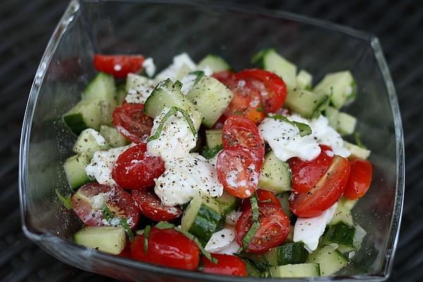 Cucumber, Tomato and Mozzarella Salad