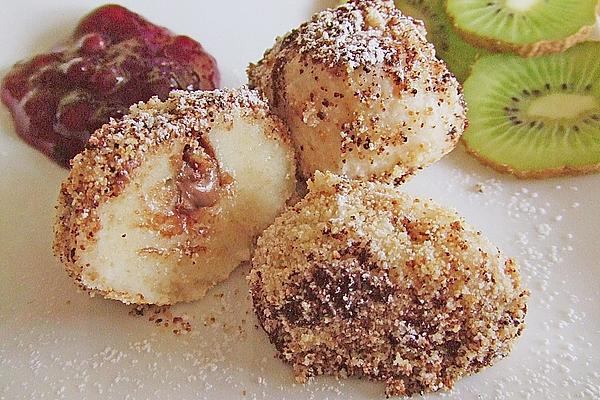 Curd Dumplings Filled with Chocolate or Nougat
