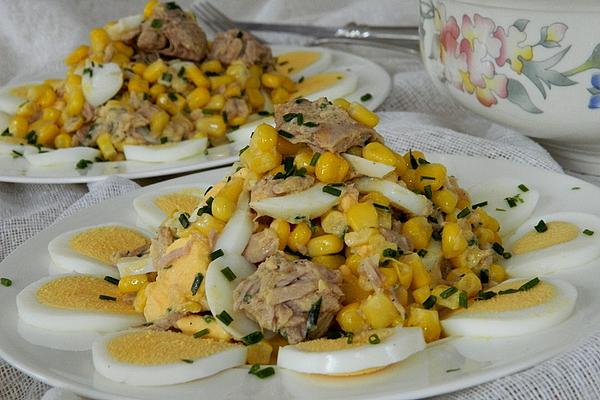 Egg Salad with Corn and Tuna
